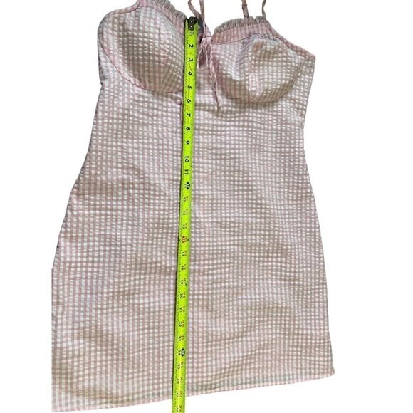 Pink Gingham Babydoll Dress Sz Large (11/13/) Coquette Y2k Cottcore - Picture 6 of 11